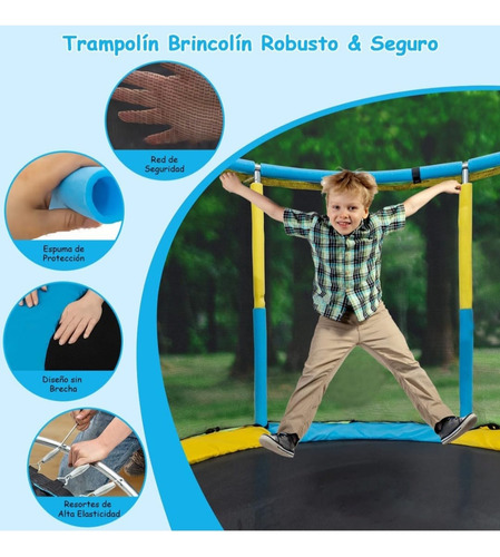 Mini Cama Trampolín Elástica Para Niños Con Accesorios