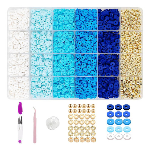 Kit De Pulseras Con Cuentas De Arcilla, Cuentas Planas De A