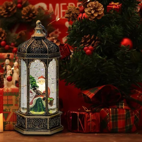 Farol De Nieve Q8snow For Navidad, Con Purpurina, Agua Y Ni