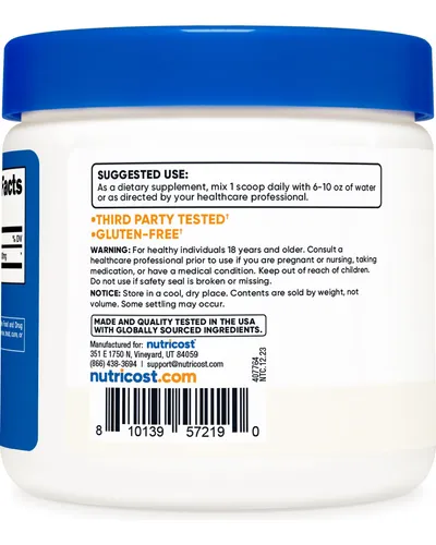 Supplement Nutricost L-theanine Powder 100g Gluten Free & No