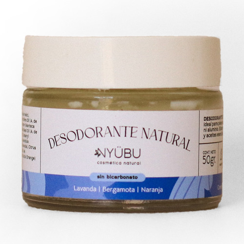 Desodorante Natural En Crema Nyübu - Pieles Sensibles - Lavanda + Bergamota + Naranja