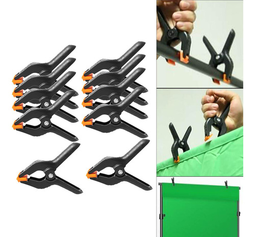 10 Peças De Grampos Para Fundo De Cenário