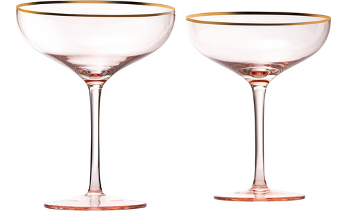 The Wine Savant Copa Cupé Grande De 9 Oz De Color Rosa Rubor