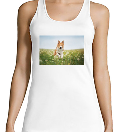 Musculosa Mujer Perros 4 Rubio Tierno Frente Plantas