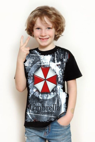 Camiseta Criança Frete Grátis Jogo Resident Evil Umbrella