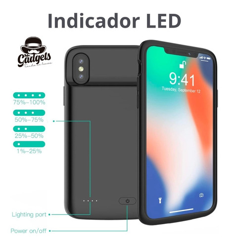 Funda Cargador Powerbank Para Iphone X Xs 5200mah Portatil