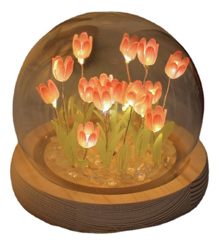 Lámpara De Noche Pequeña Con Forma De Tulipán, Decoración De