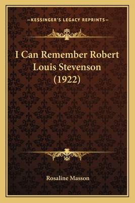 Libro I Can Remember Robert Louis Stevenson (1922) - Mass...