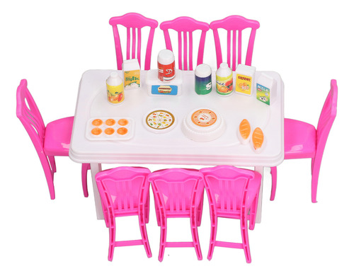 Juego De Mesa De Comedor Tipo Casa De Muñecas Para Niños Par