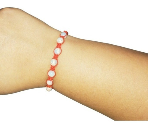 Pulsera Protectora Hilo Rojo Y Jaspe Aqua Terra