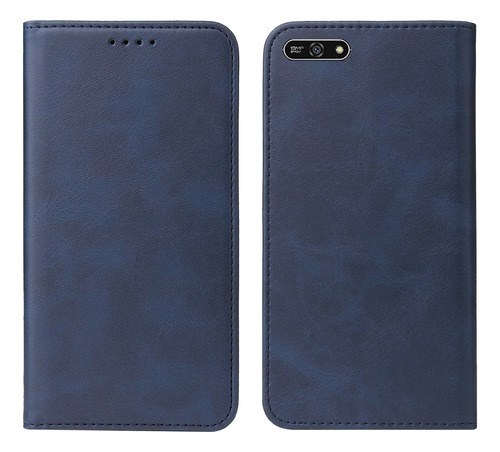 Funda Case Para Huawei Y7 2018 Flip Cover Azul Antishock