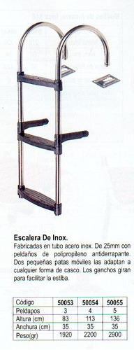 Escalera Inoxidable 3 Peldaños Tubo De 25mm, 83 X 35 Cm