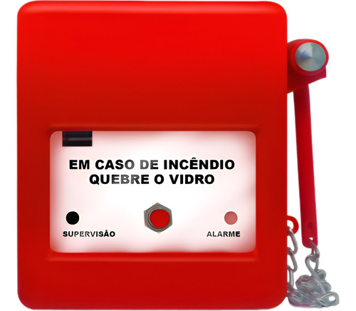 Botoeira De Alarme De Incêndio Com Martelo Supervisão 12/24v