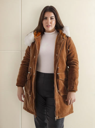Campera Parka Abrigada De Corderoy Talle L Y Xl