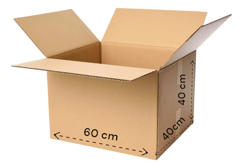 Kit X10 Cajas De Carton Para Embalaje 60x40x40 Combo Mudanza Marrón Claro