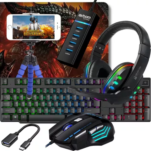 Kit Mobilador Completo Jogar Free Fire P/ Celular Led Rgb