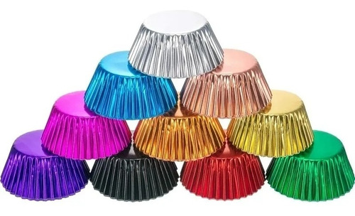 Capacillos Metalizados Combinados 100 Pz Cupcakes