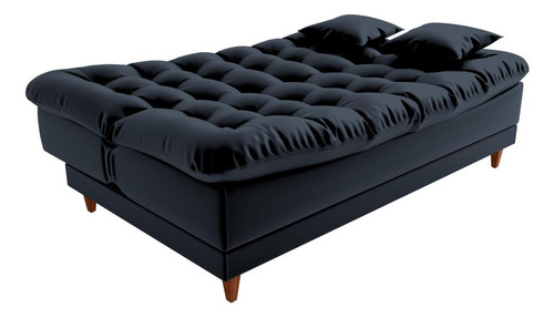 Sofá Cama 3 Lugares 1,85 Mts Duda Matrix Preto