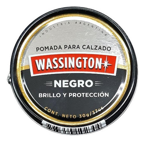 Pomada Para Calzado Wassington30g Brillo Y Protección Negra 