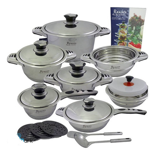 Set De Ollas Reality 19 Pz Acero Inoxidable Grado Quirúrgico