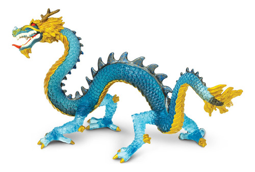 Safari Ltd. Krystal - Figura De Dragón Azul Pintada A Mano.