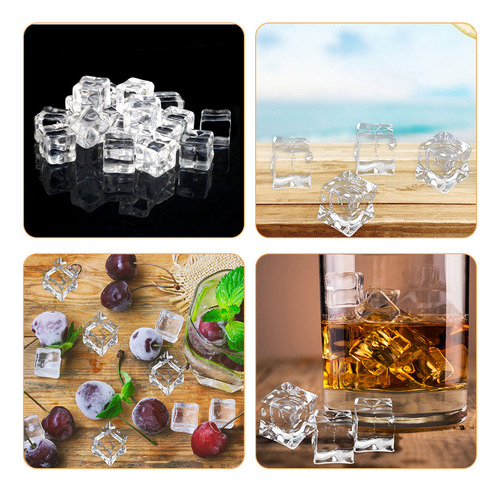 50 Cubitos De Hielo Falsos, Cuadrados, Acrílicos, Cubitos De