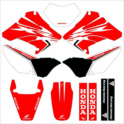 Kit Gráfico Adesivo Tornado Argentina Xr 250 3m 0,50mm Rua Cor Vermelho