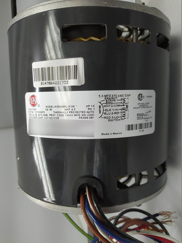 Imagen 3 de 3 de Motor Evaporador 2 Ejes 1/2hp 1075rpm 220v 3136 Us Motors