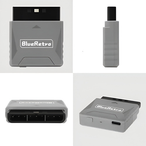 Blueretro Adaptador Bluetooth P/ Joysticks Modernos Ps1 Ps2 Gris