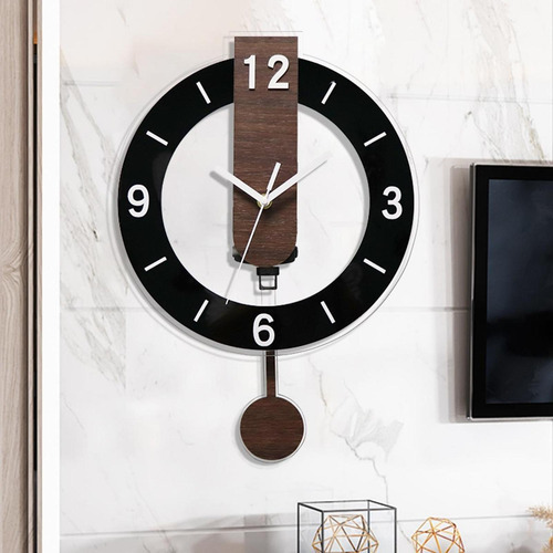 Relógio De Parede Com Pêndulo, Decoração Para Preto