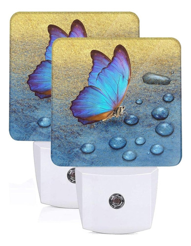 ~? Yilad Blue Butterfly Set Of 2 Night Light Auto Sensor Dus