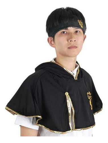 Bandana Preto Clover Asta Manto Anime Cosplay Fantasia