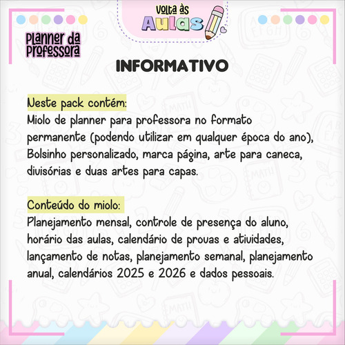 Arquivo Digital Planner Da Professora