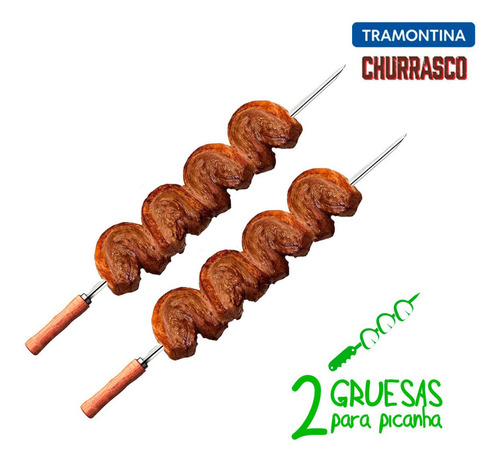 Brocheta Tramontina para Barbacoa 75cm 26418075 de madera natural