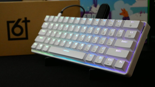 Imagen 4 de 7 de Gk61 Sk61 60% Mecánico Switches Opticos Gateron Yellow Rgb