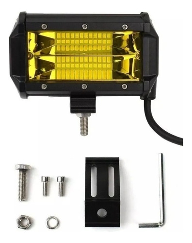 X1 Barra Nebliero Led Faereno Para Auto 72watt 4x4 Amarillo