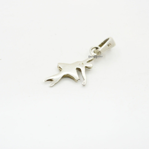 Dije Bailarina Clasica Plata 925 Y Oro Con Estuche Incluido Color Plateado