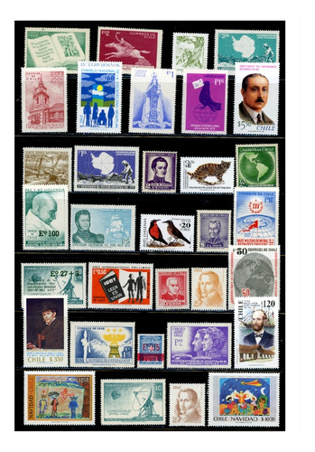 120 Sellos Postales De Chile Diferentes, De Colección Nuevos