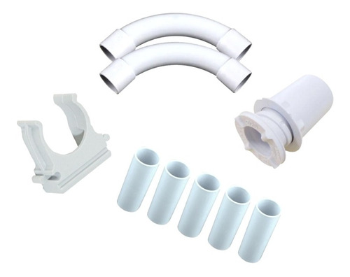 Kit Accesorios Caño Pvc 20mm 3/4 Curva Grampa Union Conector