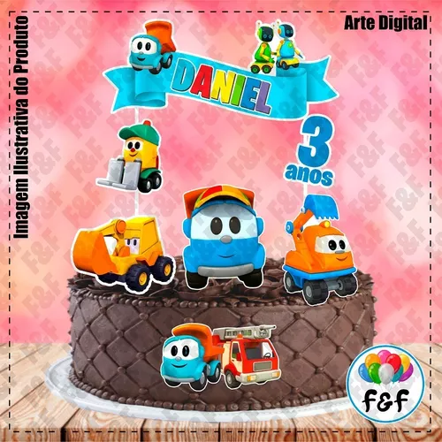 Kit Decoração Aniversário Personalizado com NOME e IDADE Léo o Caminhão -  Decoração Infantil!