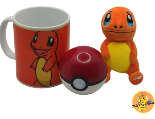 Imagen 1 de 2 de Peluche Pokemon Charmander Mas Taza Y Pokebola