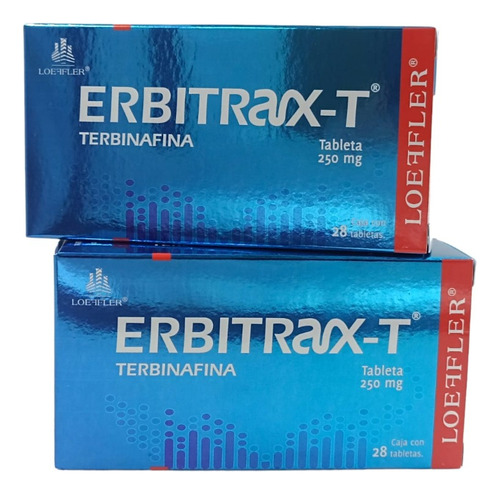 Erbitrax-t 250 Mg Caja C/ 28 Tabletas Terbinafina 2 Cajas