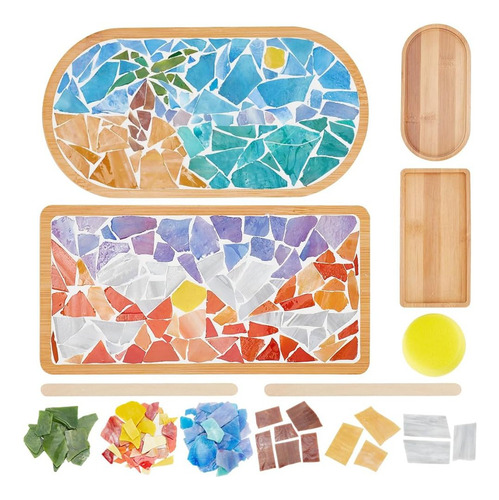 Juego De Posavasos Diy Mosaic Kit Con Diseño De Cocotero Y B