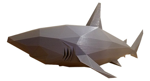 Estatua Decorativa Geométrica Tiburón De Impreria Home