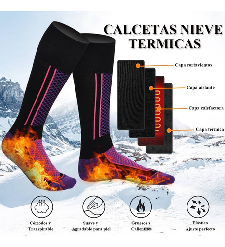 2 Pares Calcetines De Nieve, Alta Elasticidad Y Durabilidad