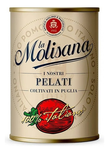 Tomate Perita descascado La Molisana 400 Gr. Origem Itália