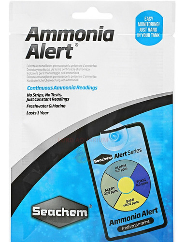 Imagem 1 de 4 de Teste Amonia Permanente Ammonia Alert Seachem Doce Marinho