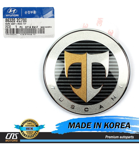 Genuine Hood Emblem For 2001-2008 Hyundai Tuscani Tiburo Ddf