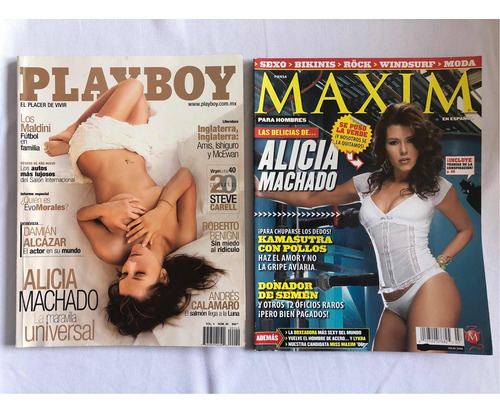 2 Revistas Playboy Y Maxim México Alicia Machado 2006
