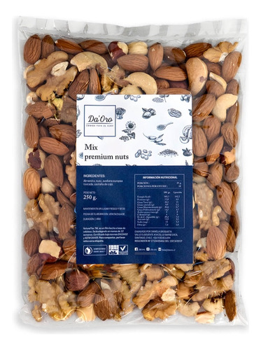 Mix Frutos Secos Nuts Premium Da'oro | Sin Sodio | 250g 